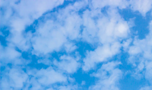 Low angle view of clouds in blue sky