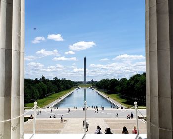 Group of people in front of building