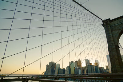 Low angle view of brooklyn bridge