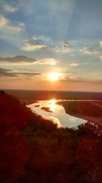 Scenic view of sunset over sea