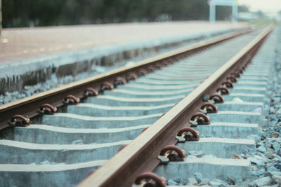 Close-up of railroad track