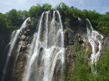 Scenic view of waterfall