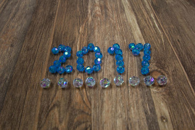 Close-up of blue table