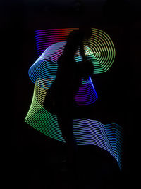 View of illuminated lights at night