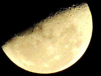 Close-up of moon over black background