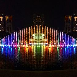 Illuminated city at night