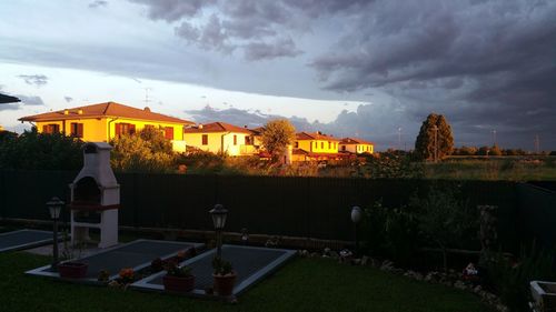 Panoramic view of buildings against sky