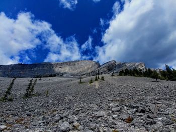 Scenic view of land against sky