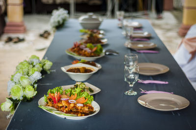 Close-up of food on table