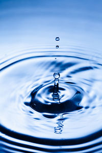 Close-up of drop splashing in water