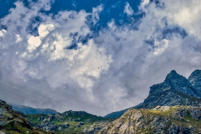 Low angle view of mountain against sky