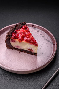 Close-up of food in plate on table