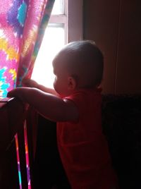 Cute boy looking away