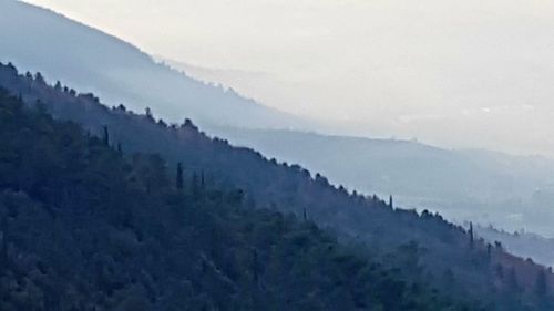 Panoramic view of mountains against sky