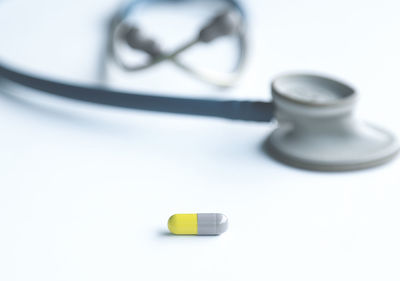 High angle view of eyeglasses on table