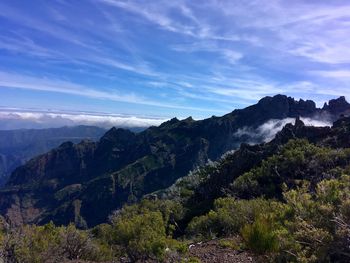 Scenic view of mountains against sky