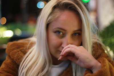 Close-up portrait of young woman