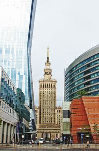 Low angle view of skyscrapers against sky