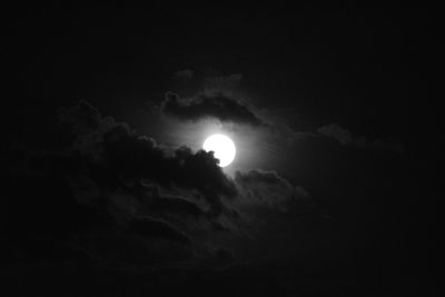 Low angle view of moon in sky