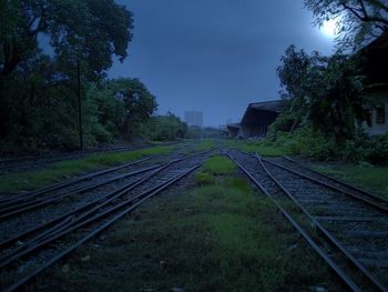 Railroad tracks on railroad track