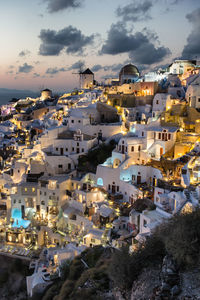 High angle view of townscape against sky