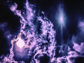 Low angle view of blue sky and clouds