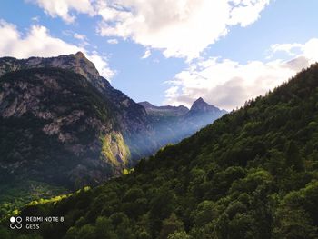 Scenic view of mountains against sky