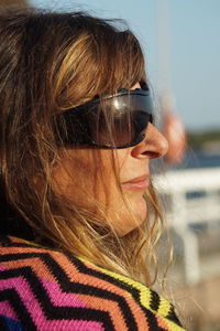 Close-up of woman in sunglasses
