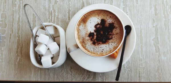 Directly above shot of coffee on table