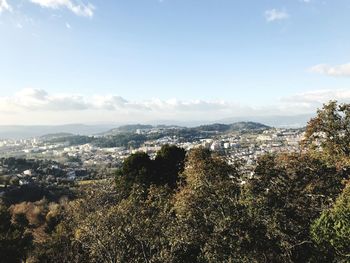 Aerial view of cityscape against sky