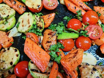 Full frame shot of grilled vegetables