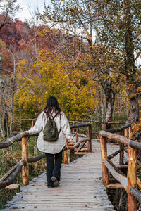 Girl on wooden