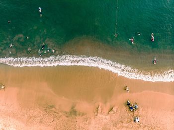 Aerial view of people at beach