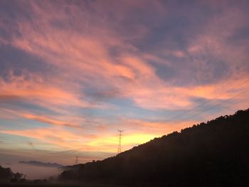 Scenic view of dramatic sky during sunset