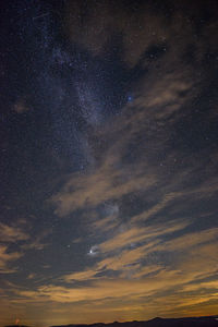 Low angle view of star field against sky at night