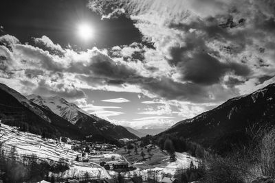 Scenic view of mountains against sky