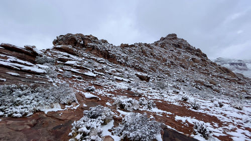 Scenic view of snowcapped mountain against sky