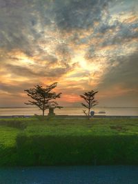 Scenic view of dramatic sky during sunset