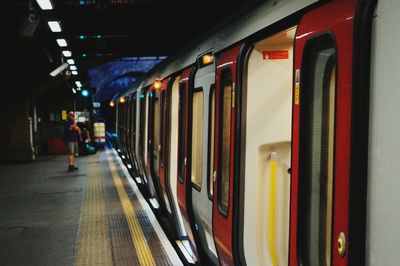 Train on railroad station platform