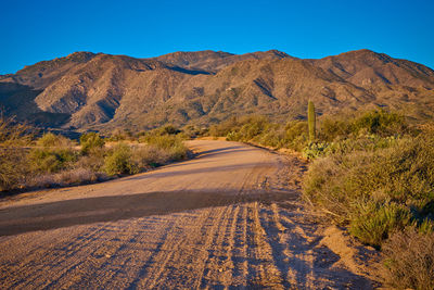 Scenic view of mountains against clear sky