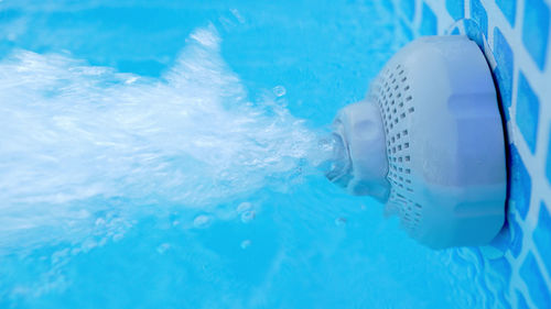 High angle view of swimming in sea