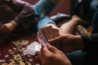 Close-up of hand holding hands