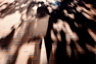 Shadow of man on wall