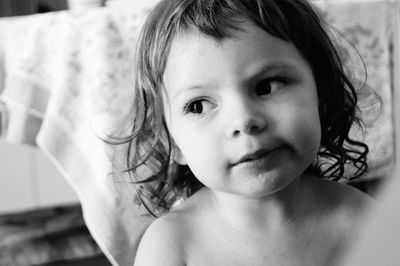 Close-up of cute baby girl