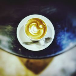 Close-up of cappuccino