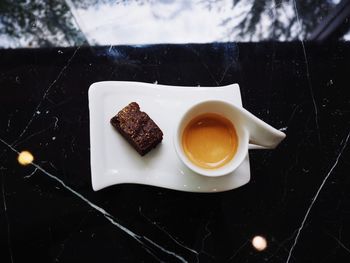 High angle view of food on table