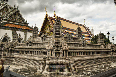 Low angle view of temple building against sky