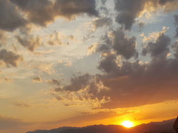 Low angle view of sky during sunset