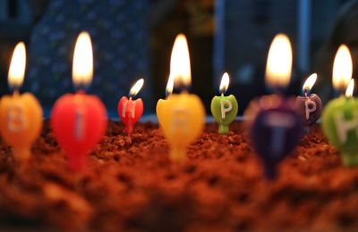 Close-up of lit candles