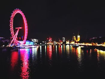 City lit up at night